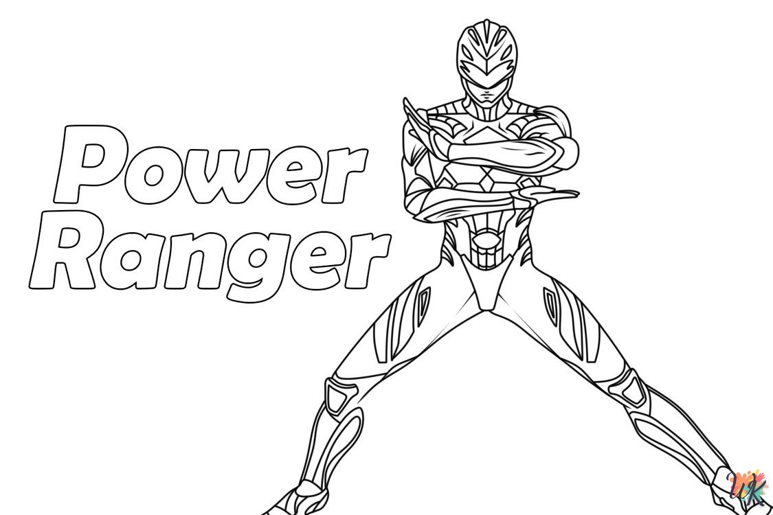 coloriage Power Rangers  à numéro adulte en ligne gratuit