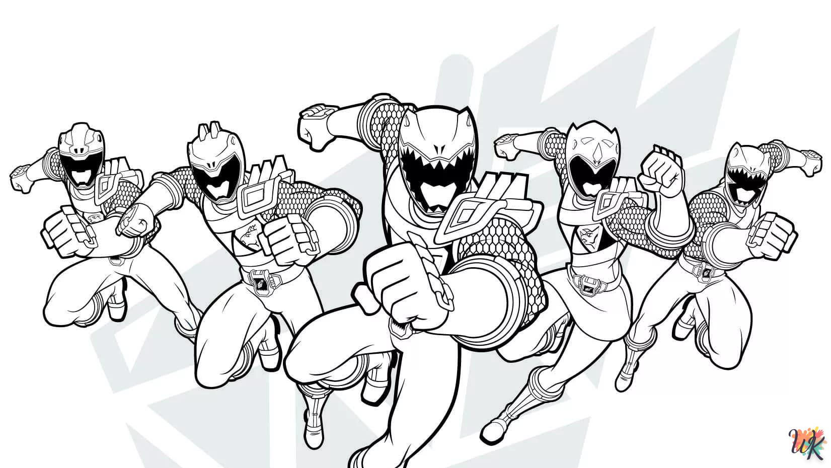 coloriage Power Rangers  et decoupage a imprimer gratuit