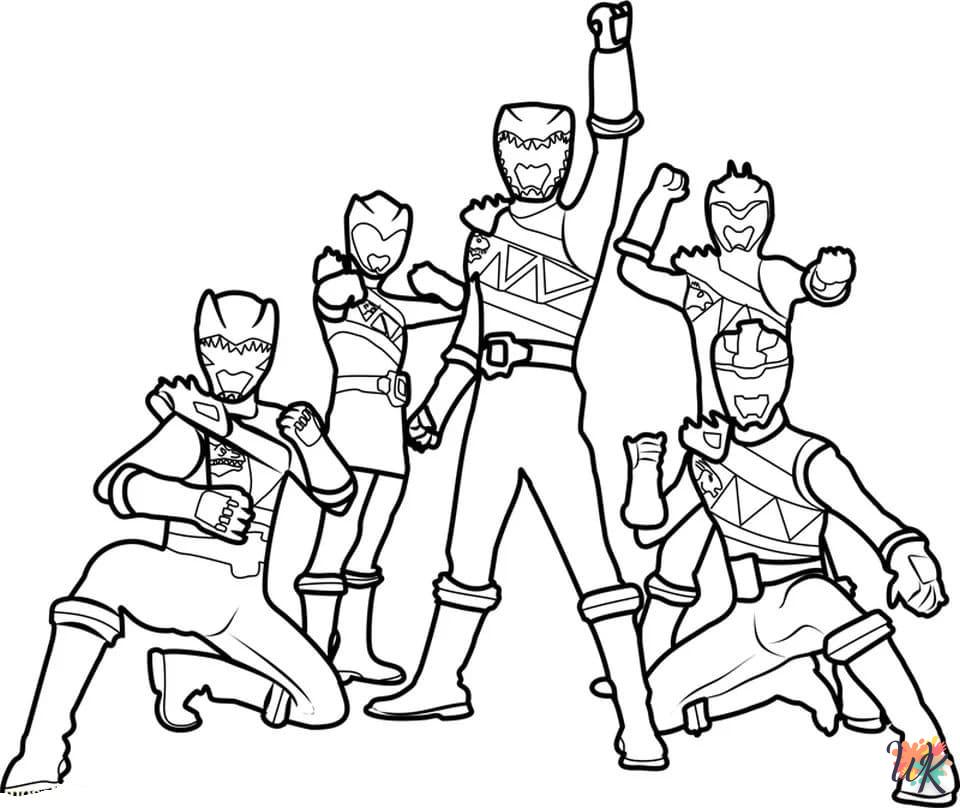 coloriage Power Rangers  et decoupage