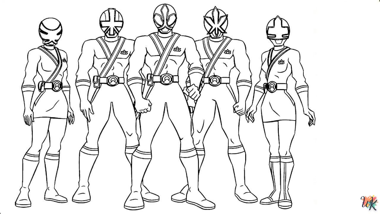 coloriage Power Rangers  animaux enfant a imprimer