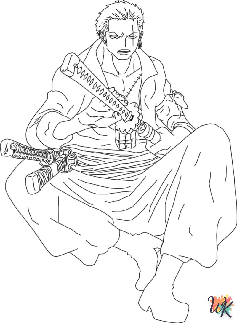 coloriage Roronoa Zoro  à imprimer kawaii