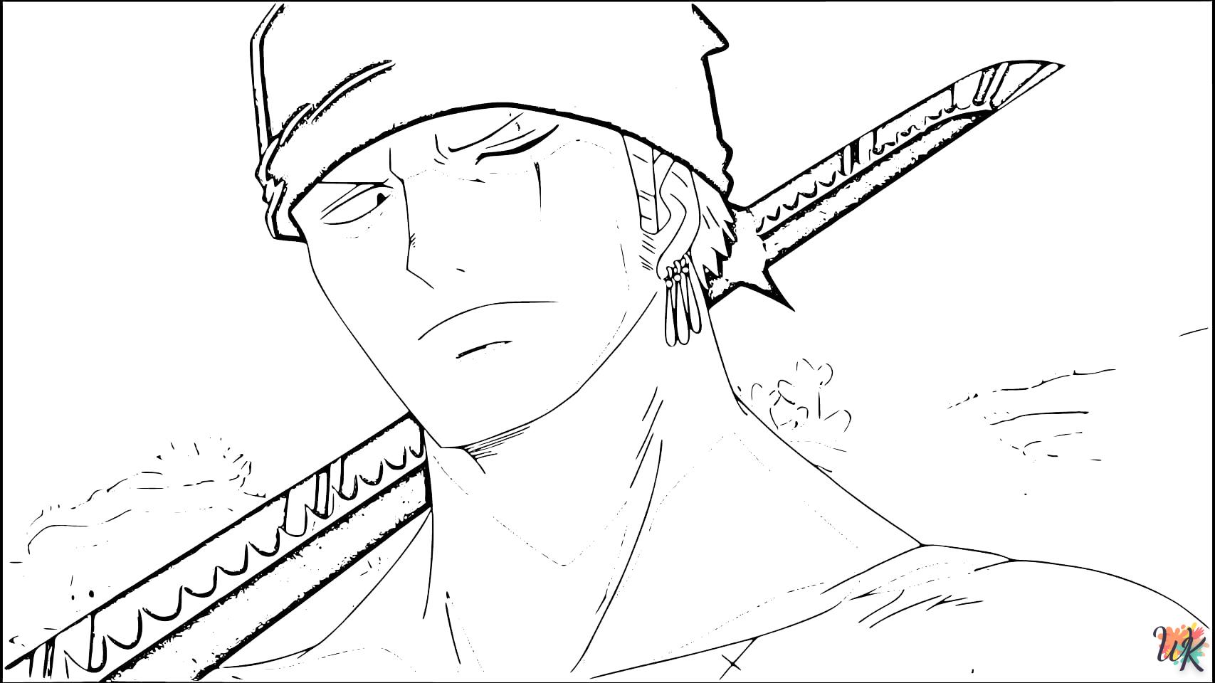 coloriage Roronoa Zoro  pour enfants a imprimer