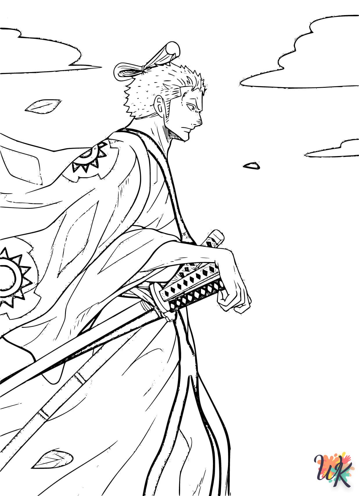 coloriage Roronoa Zoro  a imprimer enfant 5 ans