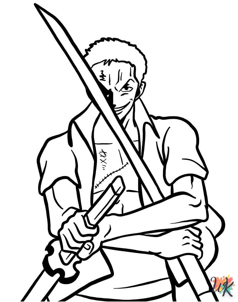 coloriage Roronoa Zoro  enfant à imprimer gratuit