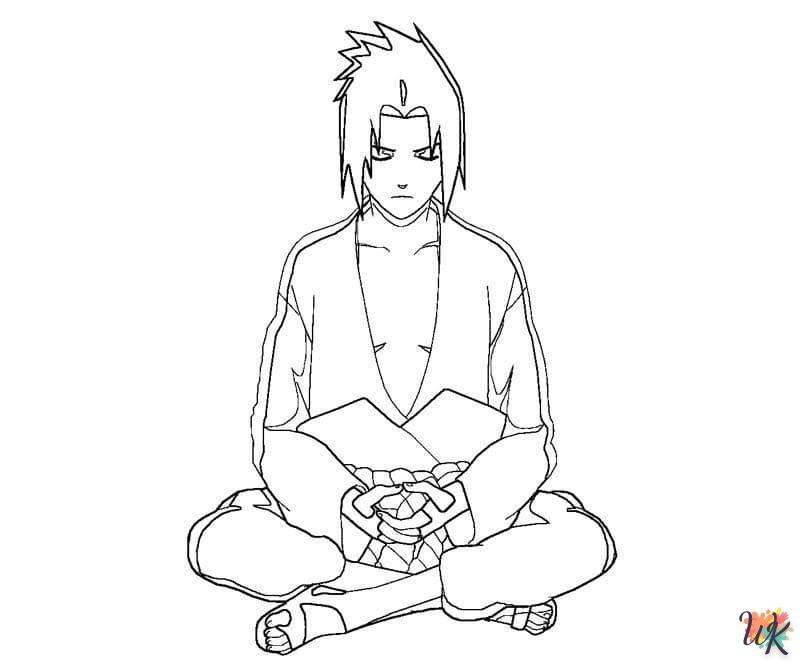 coloriage Sasuke  et apprentissage