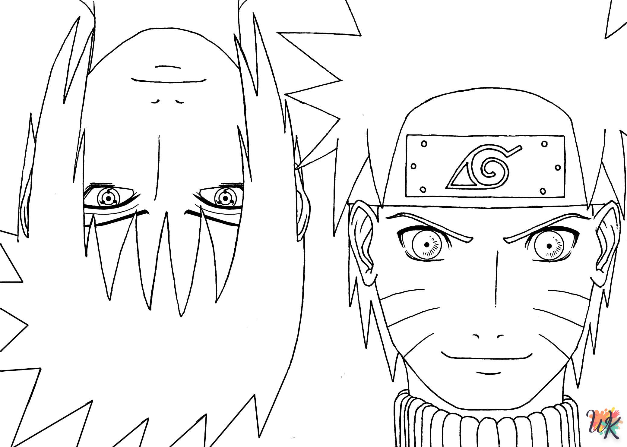 coloriage Sasuke  pour enfant de 8 ans