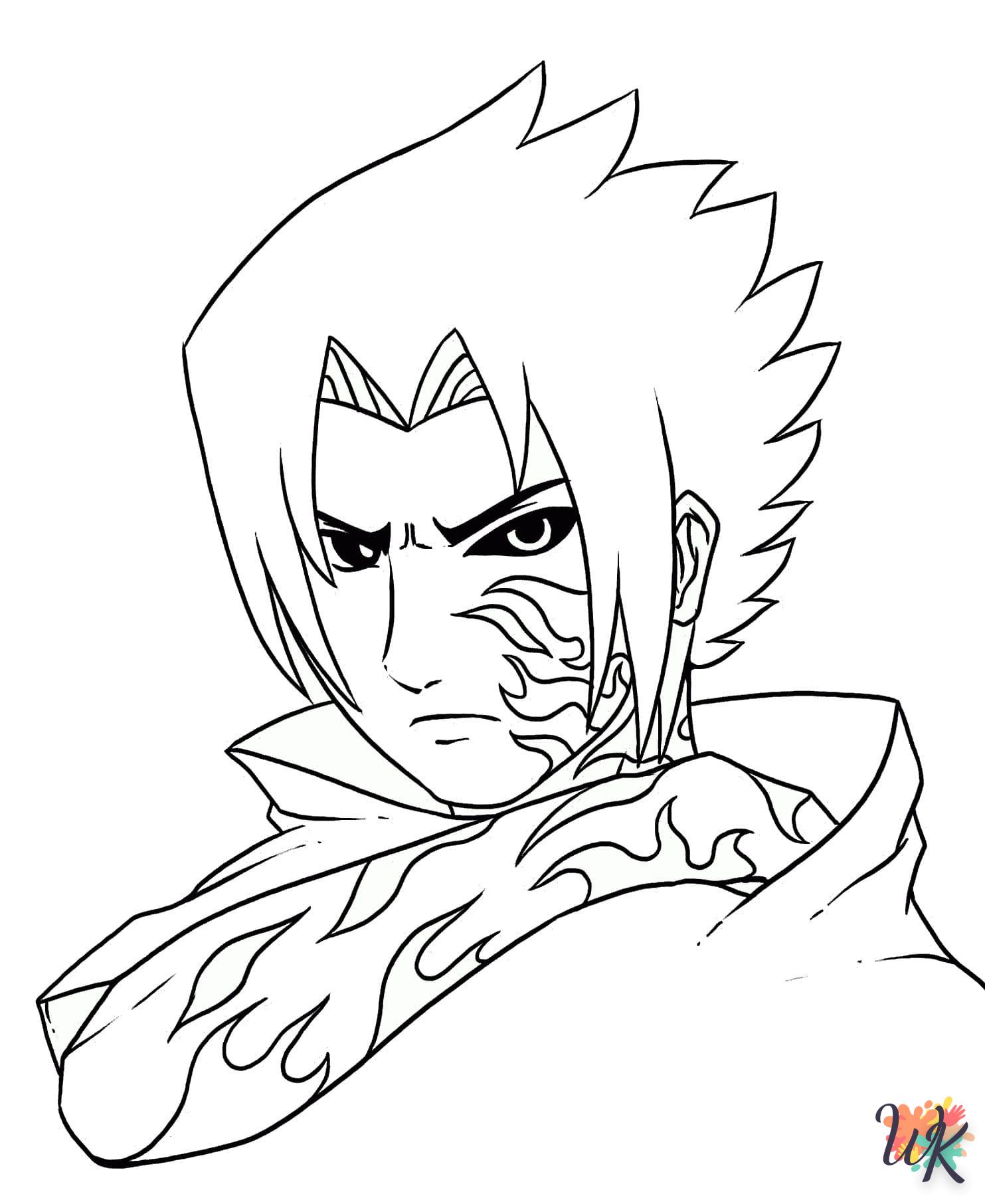 coloriage Sasuke  et découpage à imprimer 1