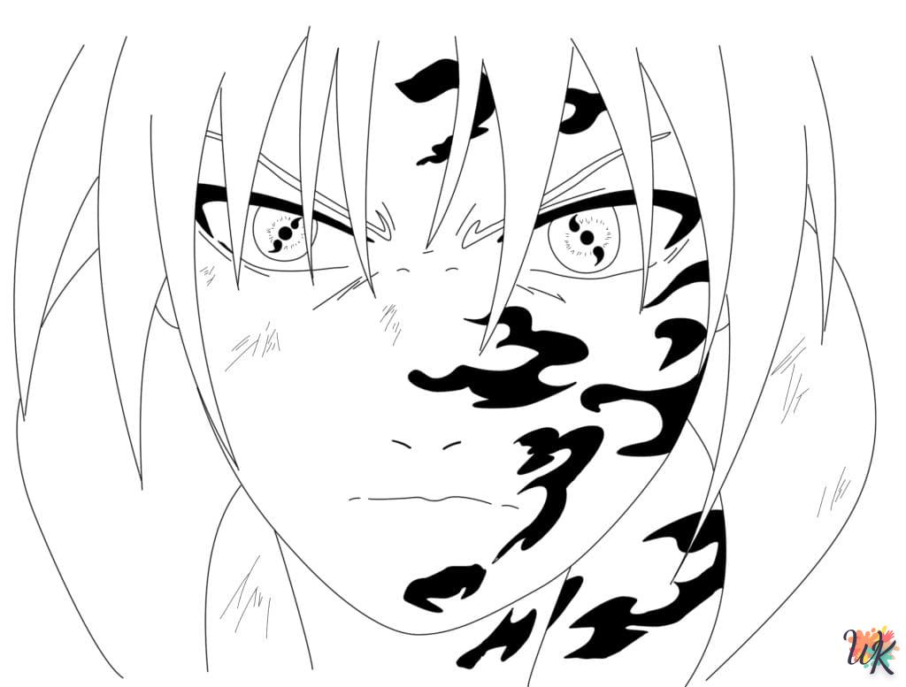 coloriage Sasuke  automne en ligne gratuit à imprimer 1