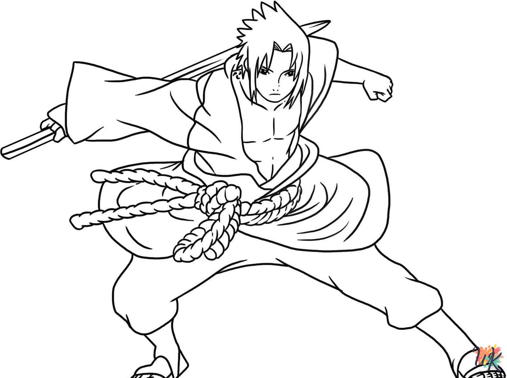 coloriage Sasuke  à imprimer pour enfant de 3 ans 1