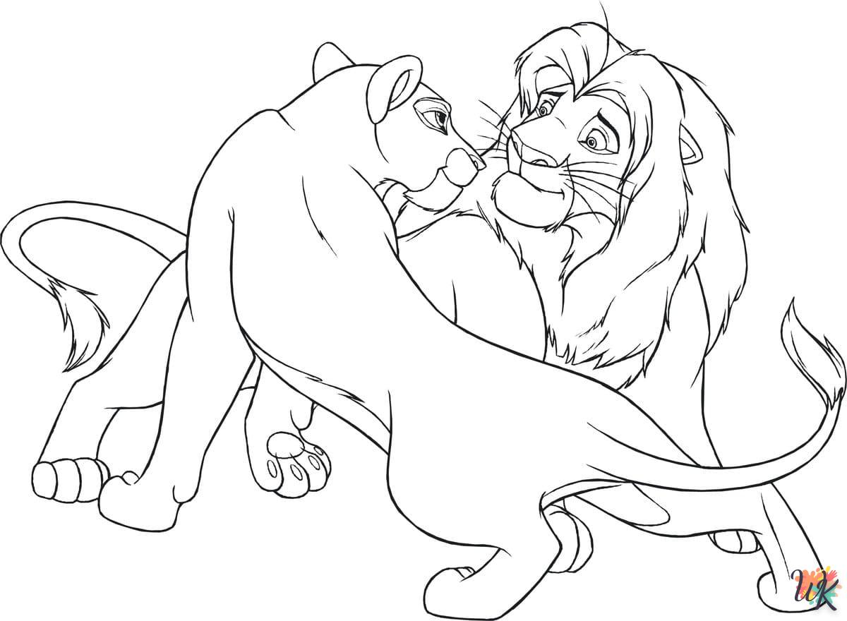 coloriage Simba  à imprimer pour enfant de 4 ans