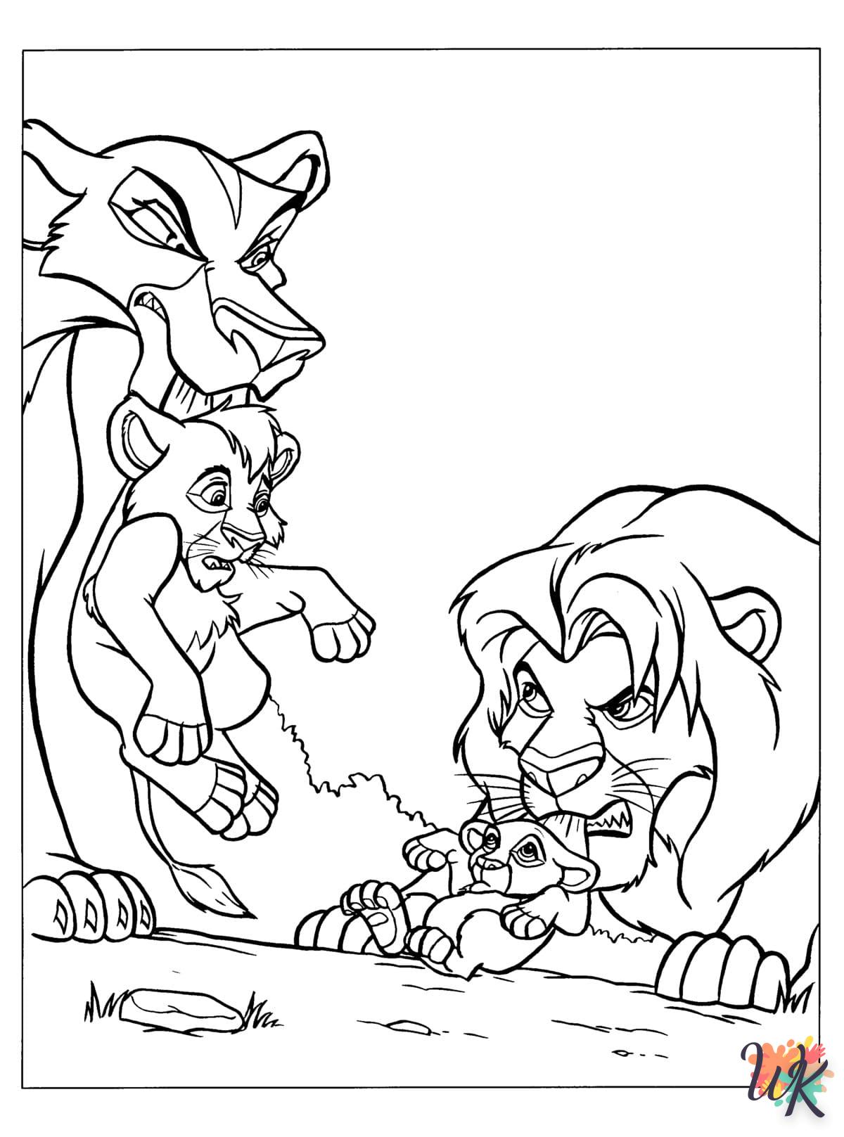 coloriage Simba  pour primaire