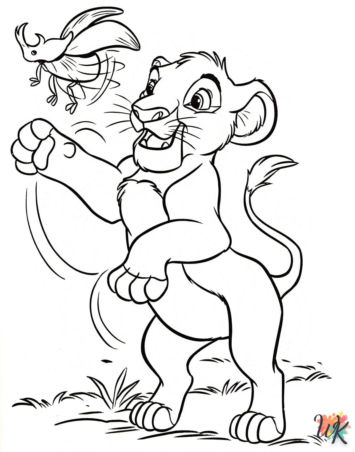 coloriage Simba  à imprimer pour enfant de 10 ans