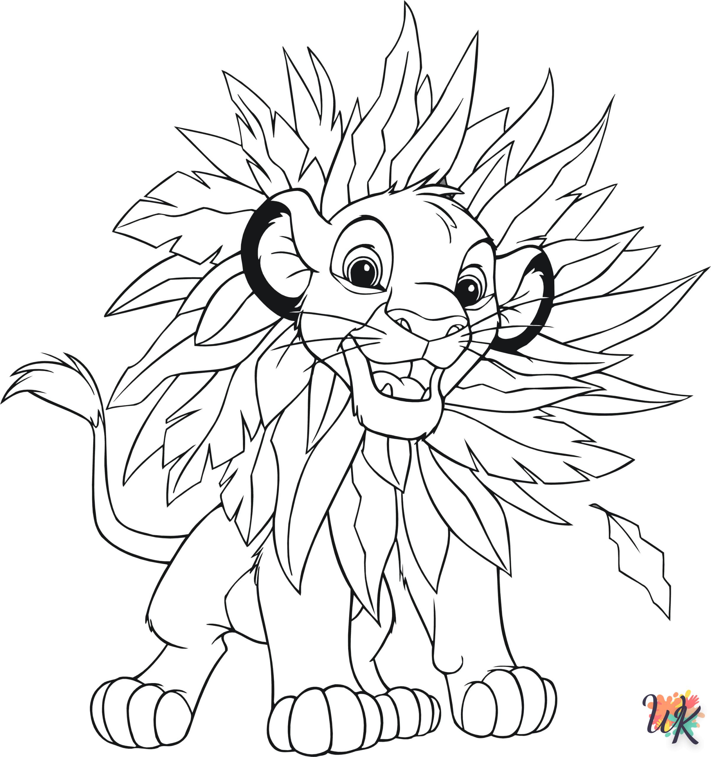 coloriage Simba  pour enfant de 2 ans