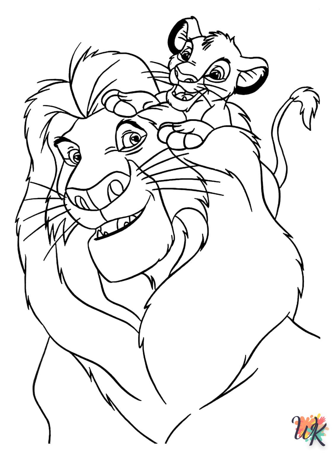 coloriage Simba  à imprimer pour enfant de 9 ans