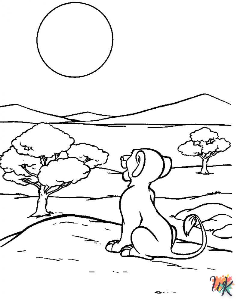 coloriage Simba  gratuit à imprimer