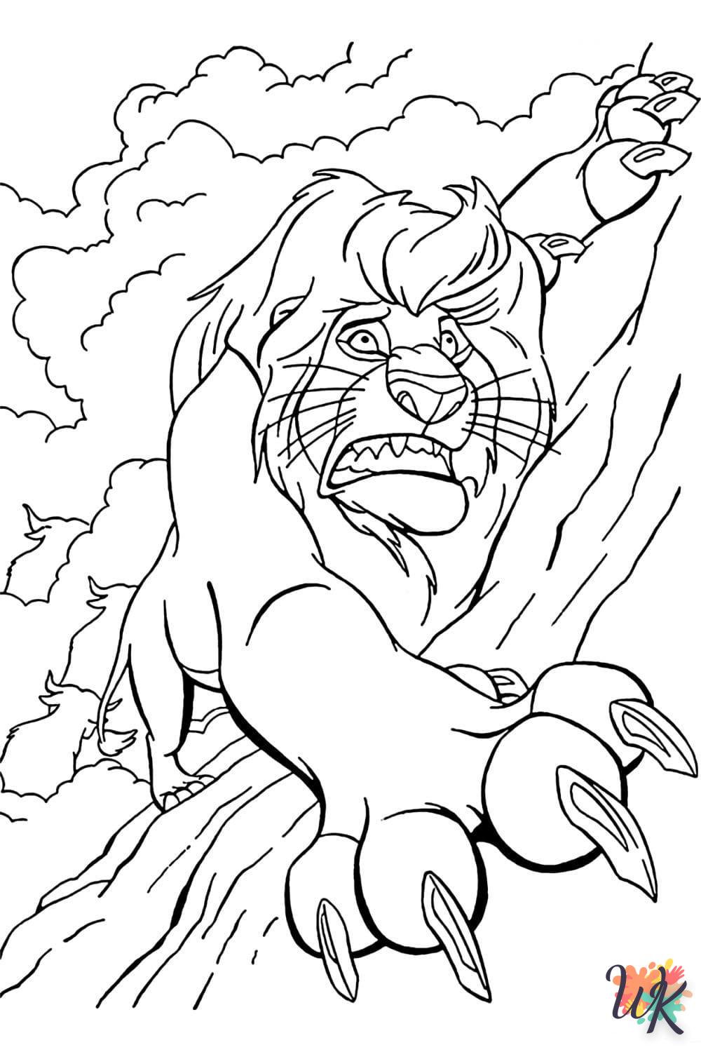 coloriage Simba  a imprimer enfant 10 ans