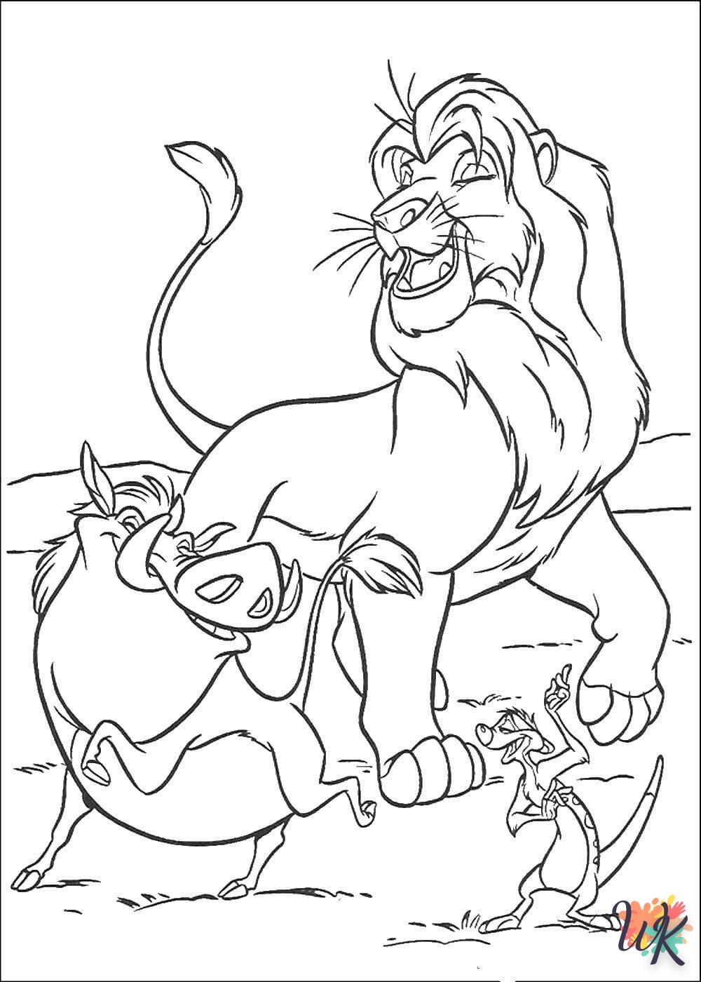 coloriage Simba  bebe animaux a imprimer gratuit