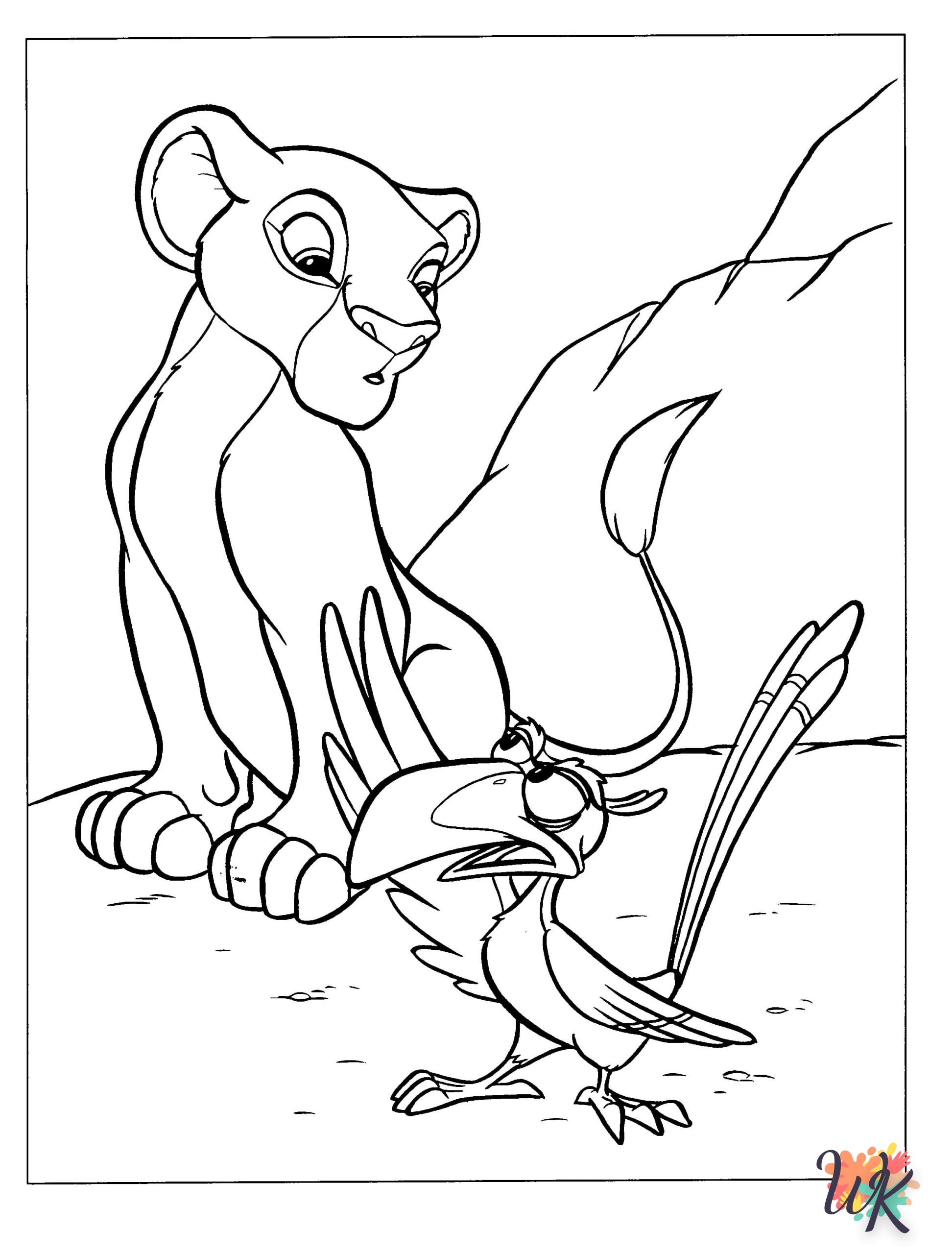 coloriage Simba  educatif pour enfant