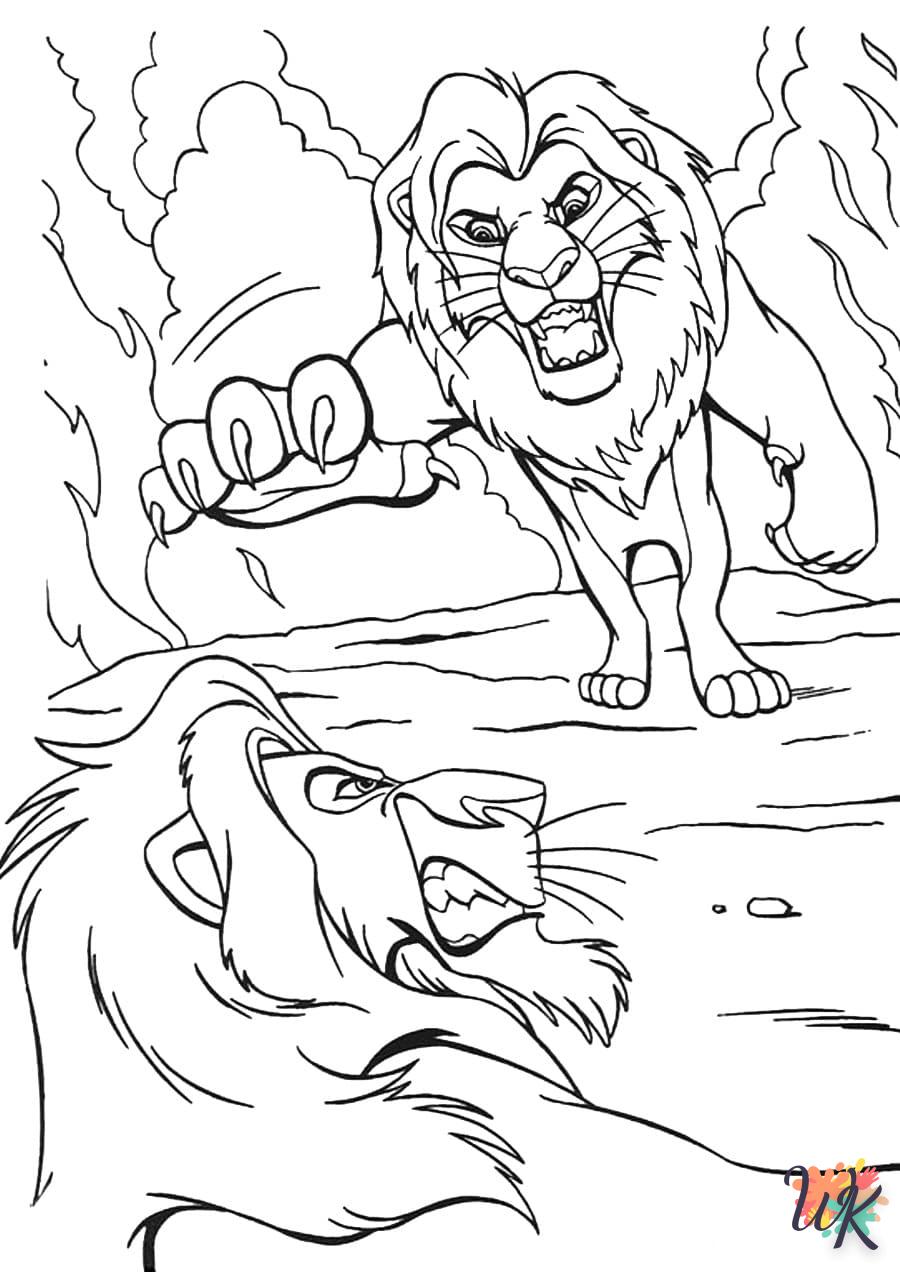 coloriage Simba  pour enfant de 10 ans