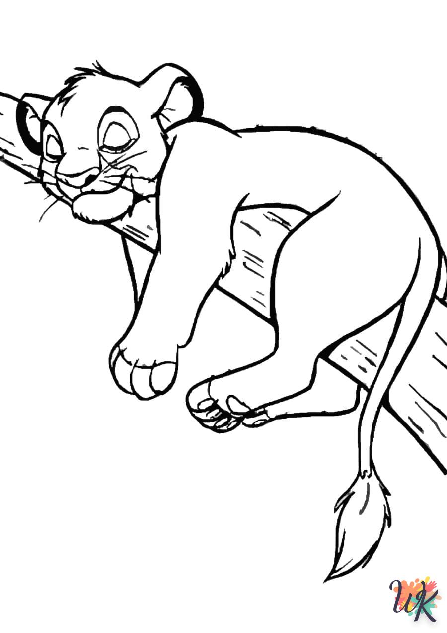 imprimer coloriage Simba  pour enfant