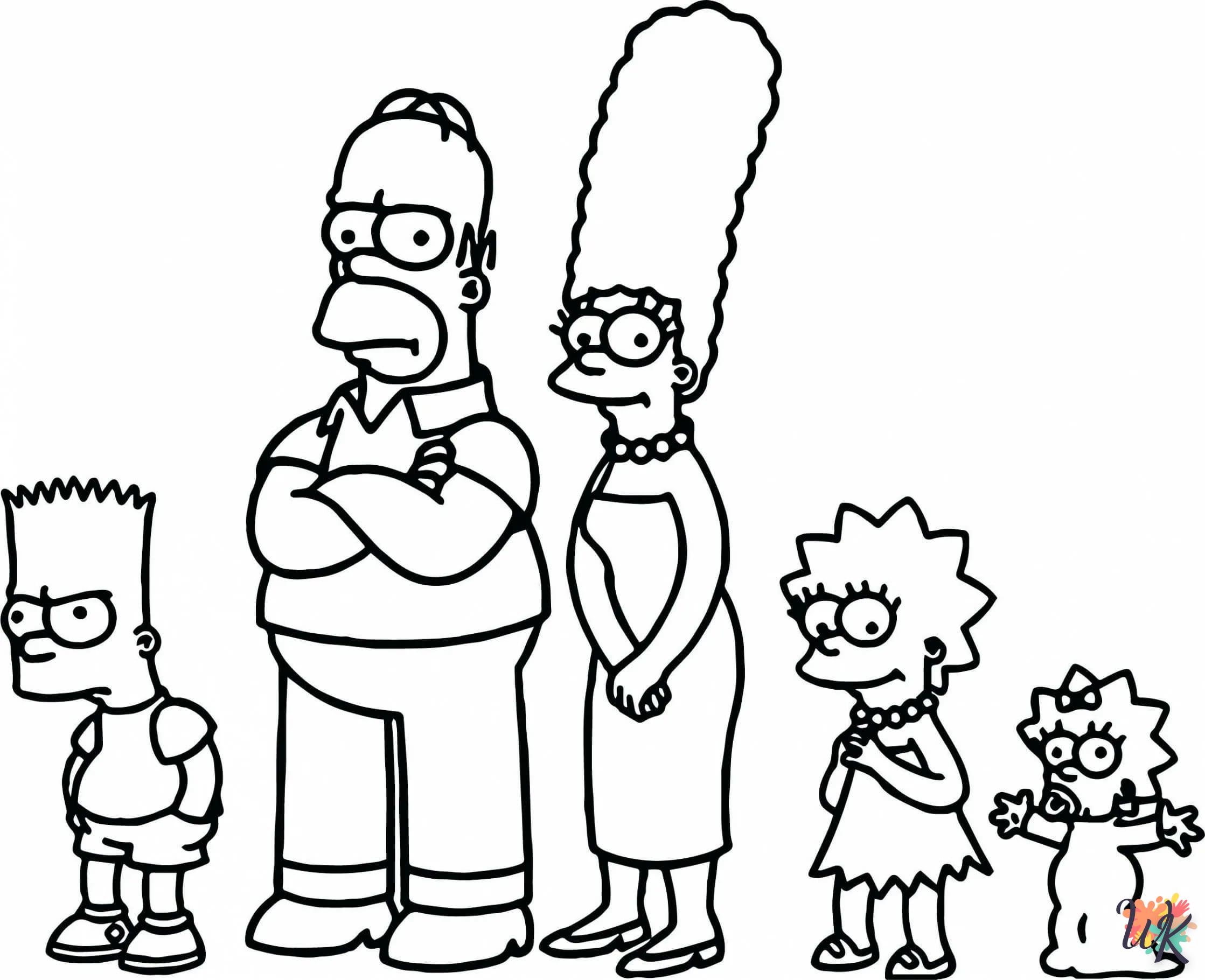 coloriage Simpson  à numéro adulte en ligne gratuit 1