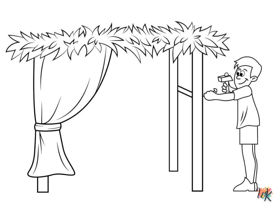 coloriage Sukkot  enfant 5 ans à imprimer