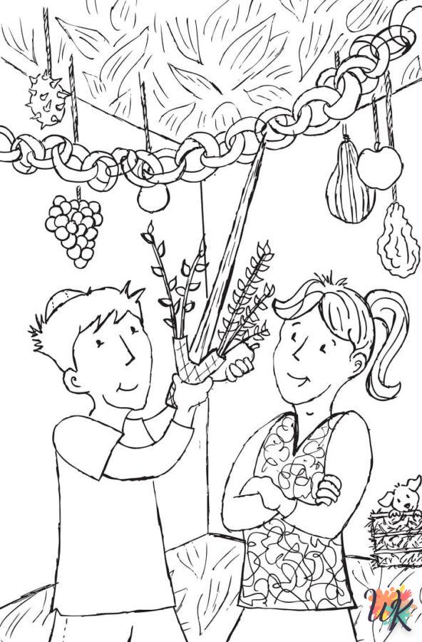 coloriage Sukkot  enfant 6 ans à imprimer