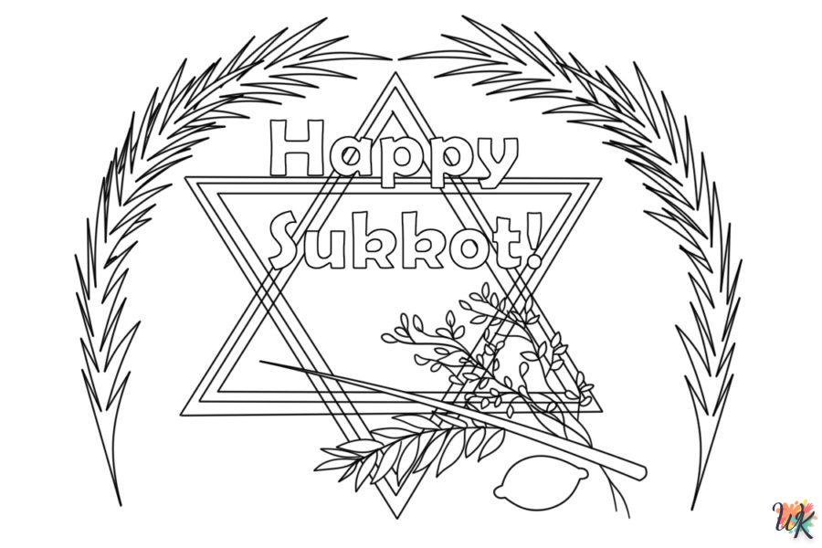 coloriage Sukkot  gratuit à imprimer 1