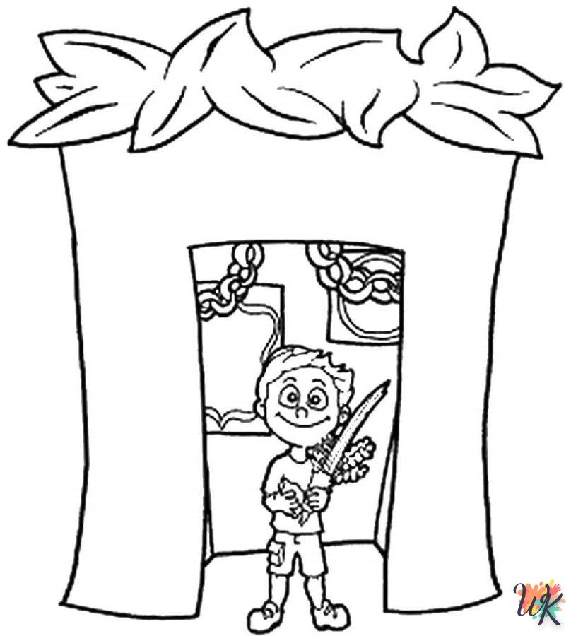 coloriage Sukkot  pour enfants a imprimer gratuit