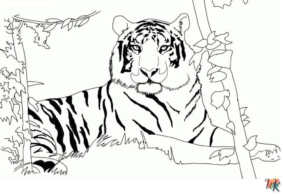 coloriage Tigre  pour primaire 2