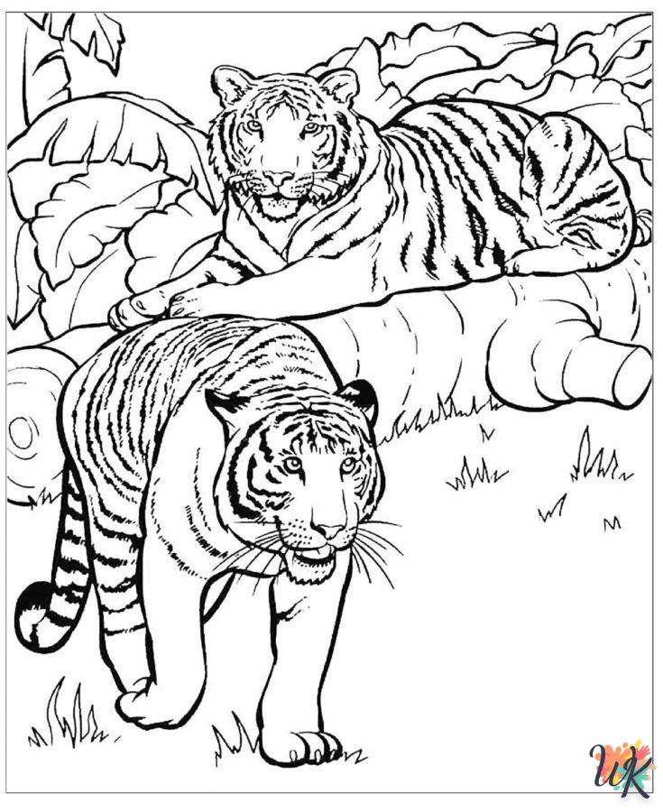 coloriage Tigre  et decoupage