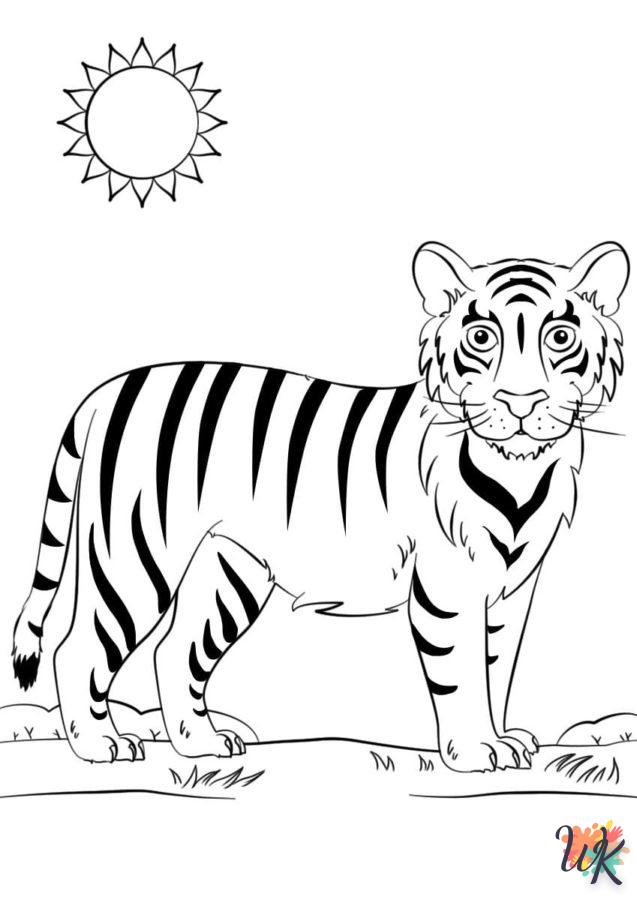 coloriage Tigre  7 ans en ligne gratuit à imprimer 1