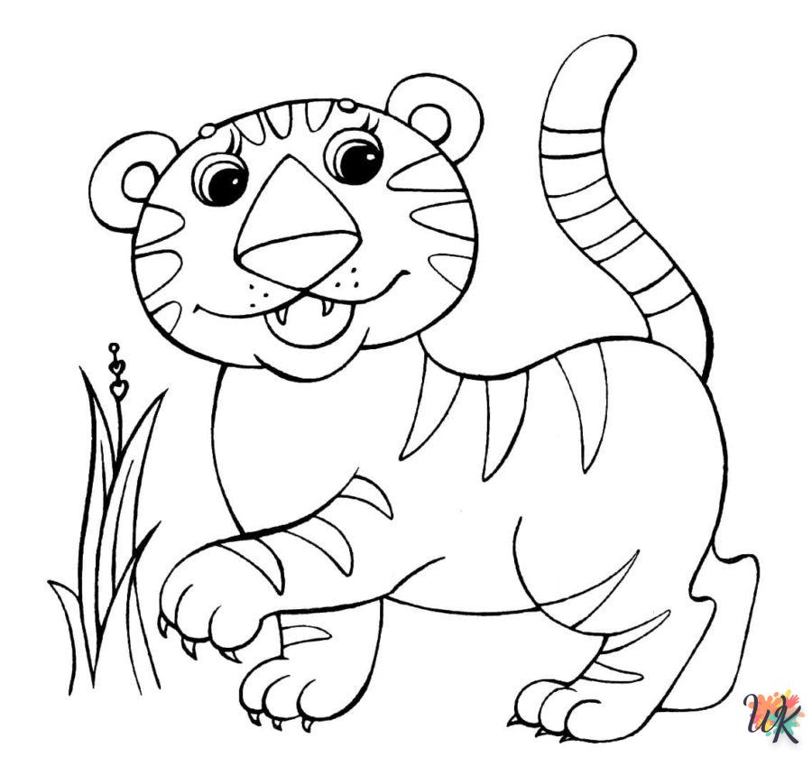 coloriage Tigre  pour primaire