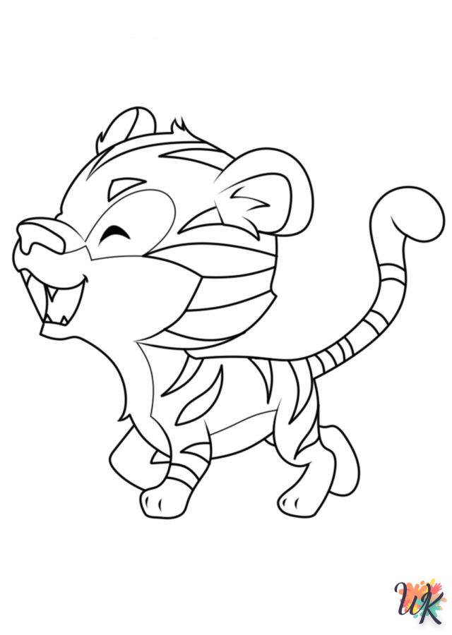 coloriage Tigre  pour lutter contre le stress 2