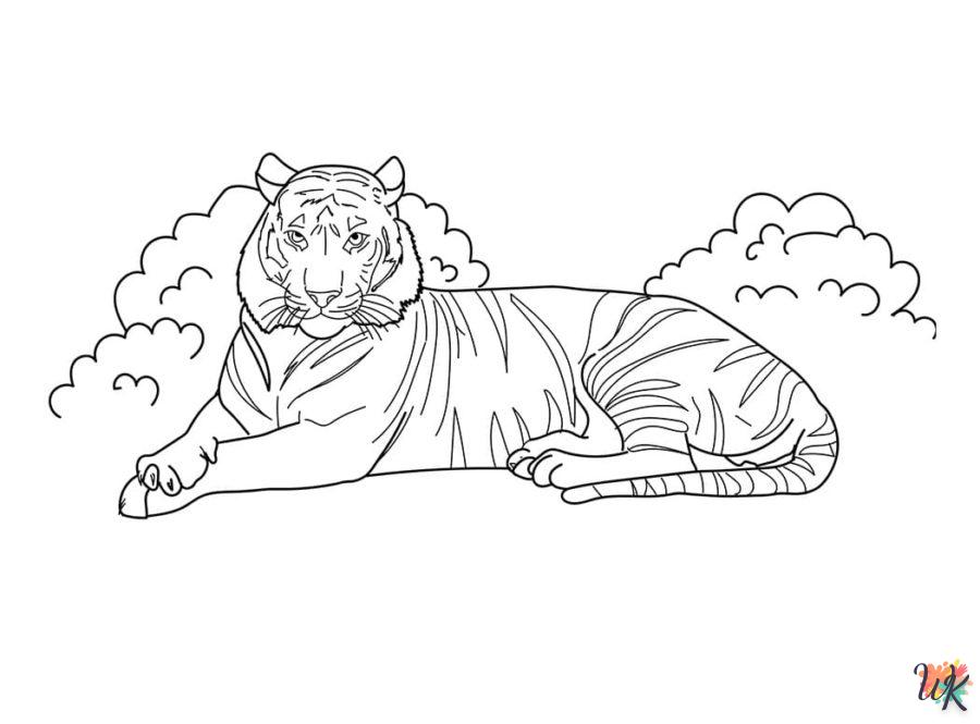 coloriage Tigre  pour enfant de 5 ans 1