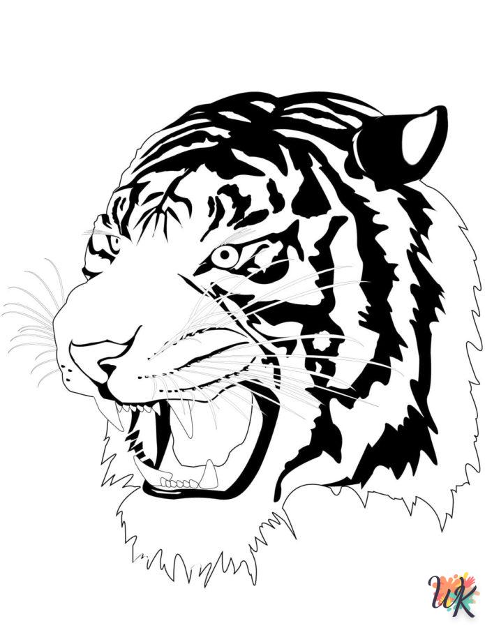 coloriage Tigre  pour lutter contre le stress 3