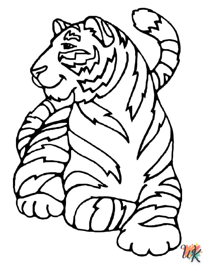 coloriage Tigre  enfant à imprimer pdf