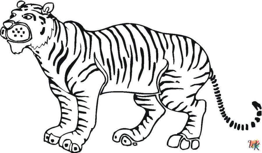 coloriage Tigre  7 ans en ligne gratuit à imprimer