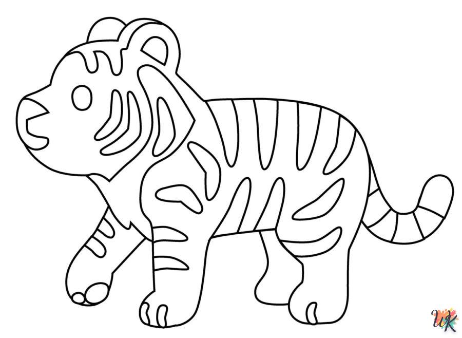 coloriage Tigre  pour lutter contre le stress