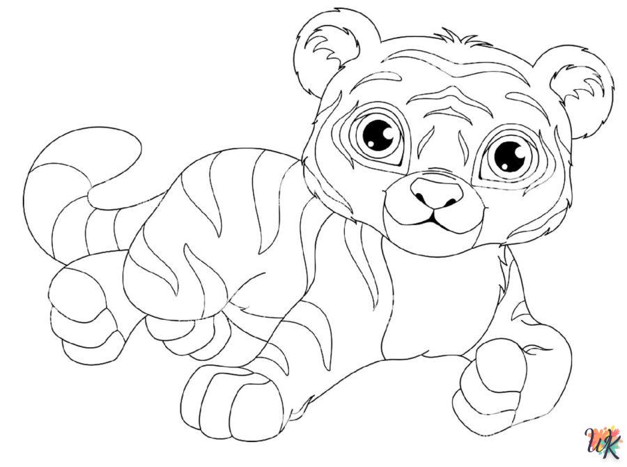 coloriage Tigre  à imprimer pour enfant de 10 ans