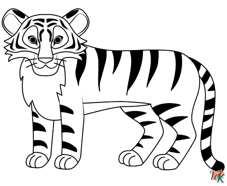 coloriage Tigre  pour enfant de 8 ans