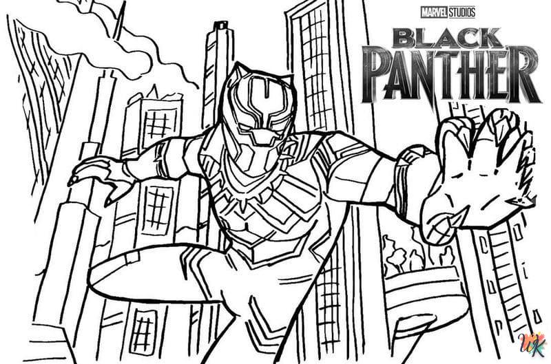 coloriage Black Panther  pour enfant gratuit