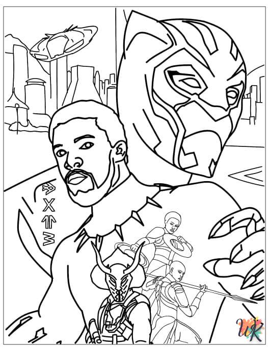 coloriage Black Panther  de noël gratuit à imprimer en ligne