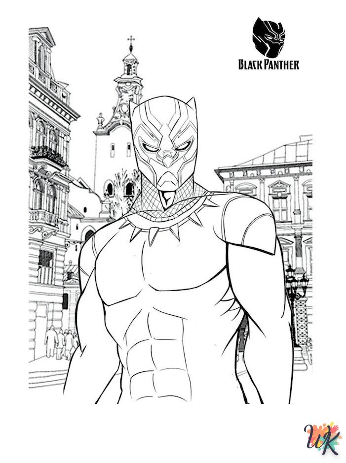 coloriage Black Panther  automne en ligne gratuit à imprimer