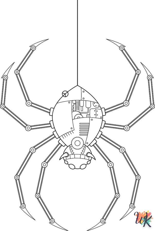 coloriage Araignée  automne en ligne gratuit à imprimer