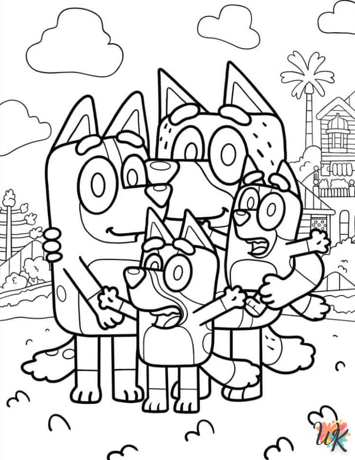 coloriage Bluey  et apprentissage