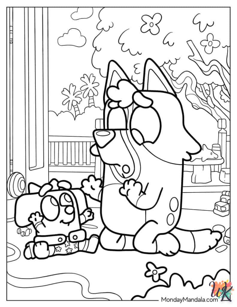 coloriage Bluey  bebe à imprimer gratuit