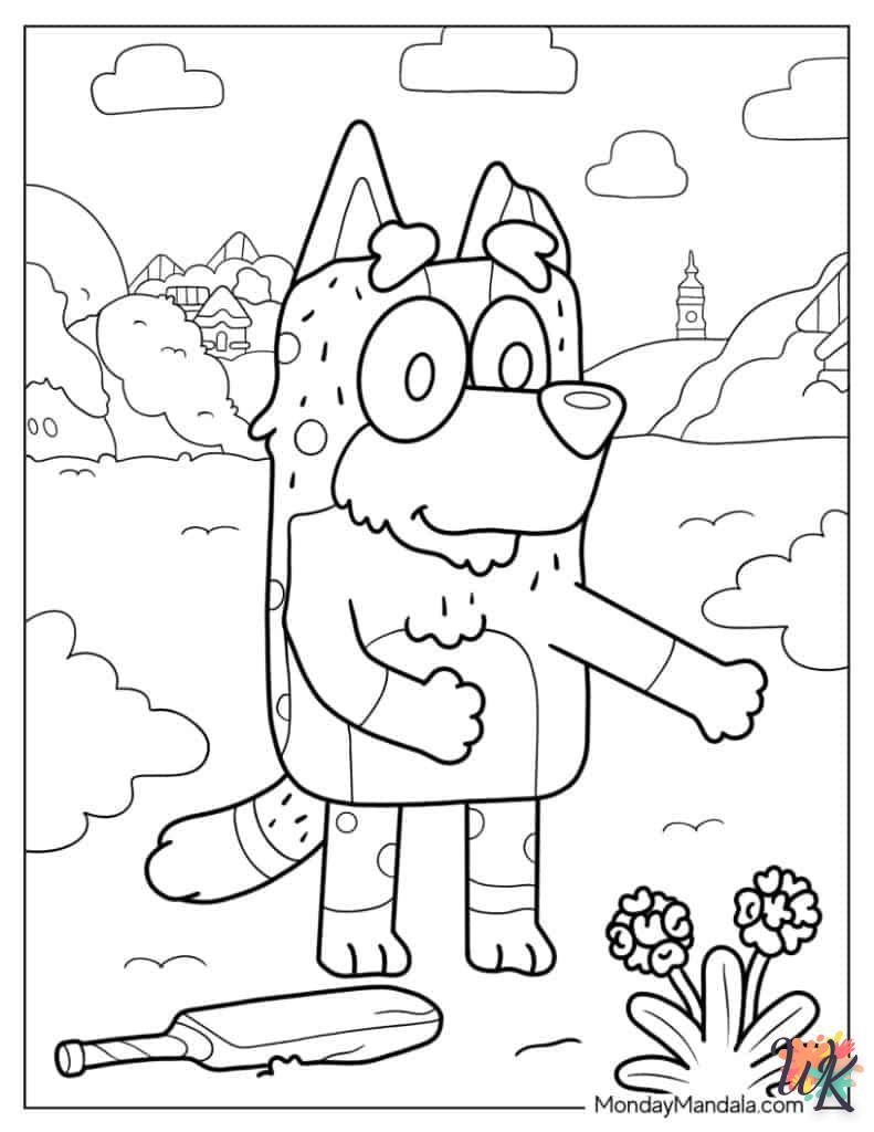 coloriage Bluey  à imprimer a4