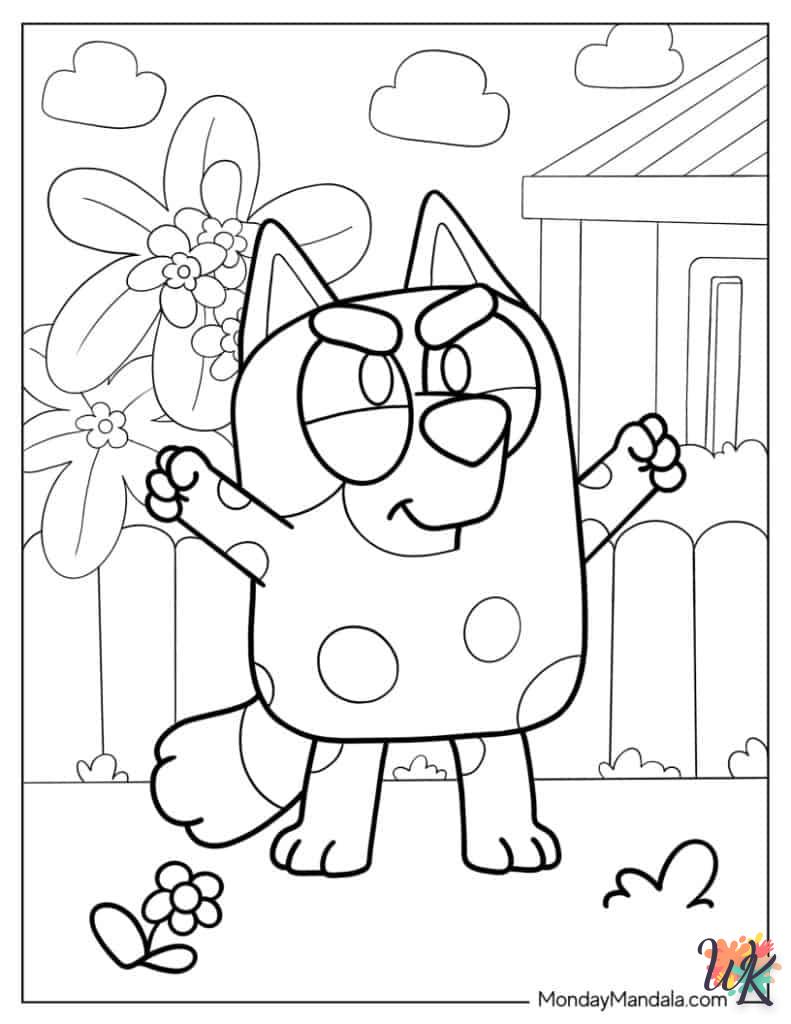 coloriage Bluey  à imprimer pour enfants