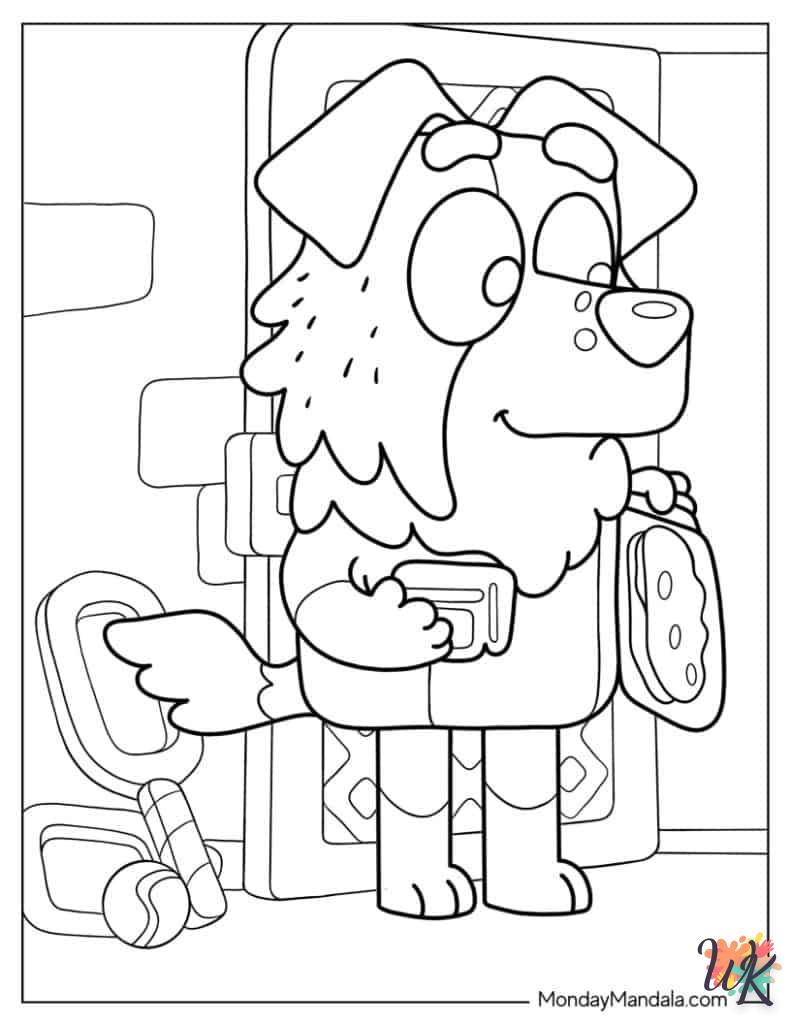 coloriage Bluey  à imprimer pour enfant de 8 ans